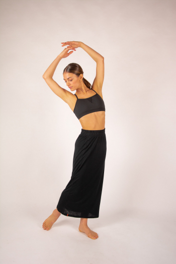 Jupe longue en bambou Maevy Lotus noir