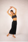 Bamboo long skirt Maevy Lotus black