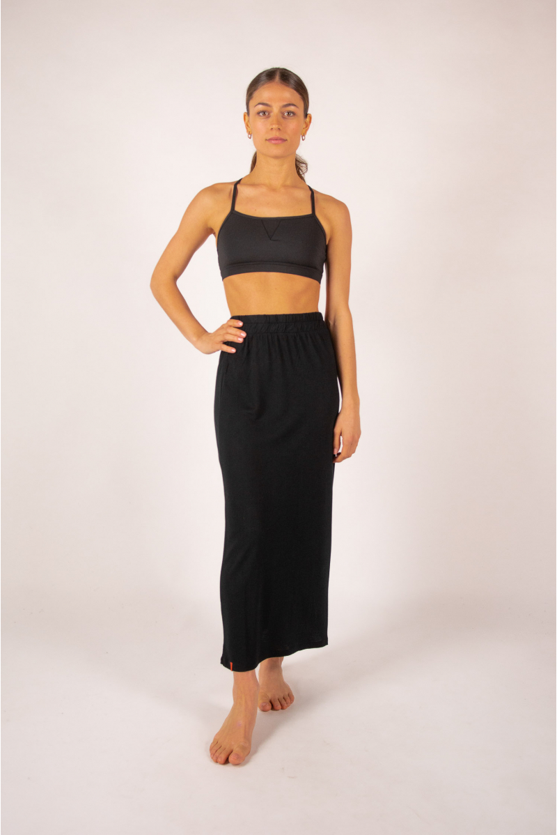 Bamboo long skirt Maevy Lotus black
