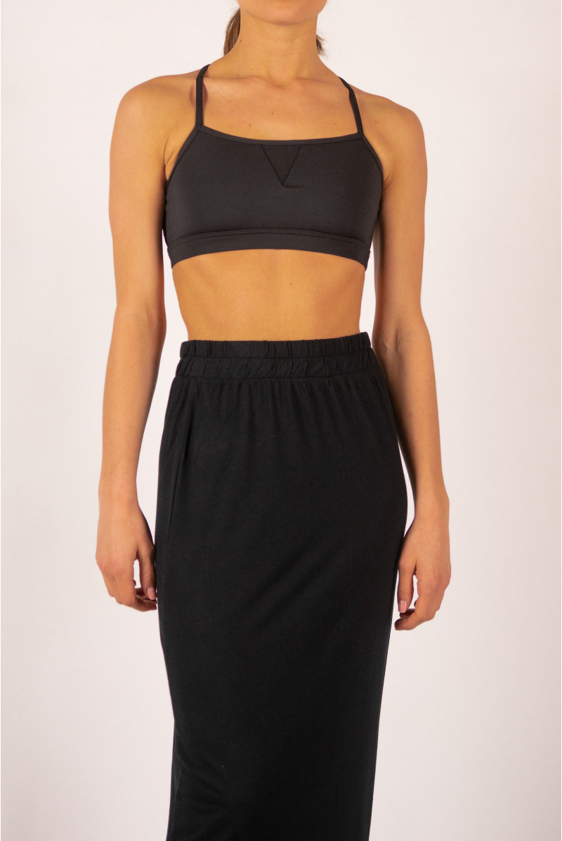 Bamboo long skirt Maevy Lotus black