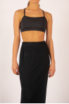 Bamboo long skirt Maevy Lotus black
