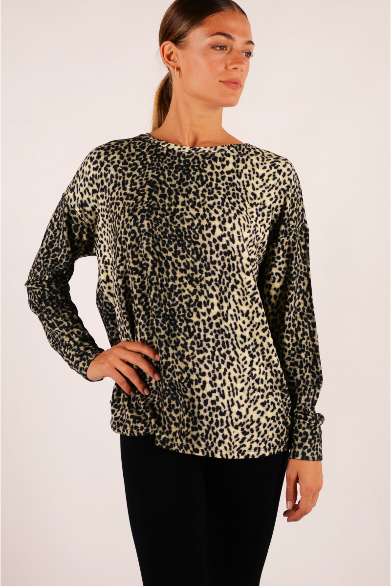 Sweatshirt Majestic Filatures Leopard