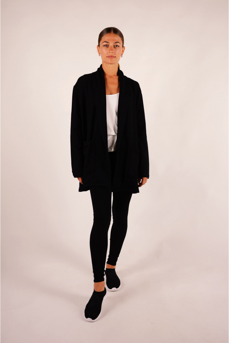 Long sleeve vest Majestic Filatures black