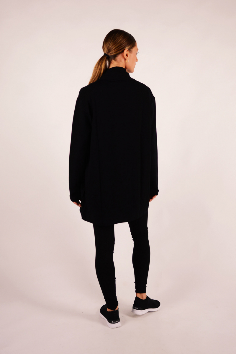 Long sleeve vest Majestic Filatures black