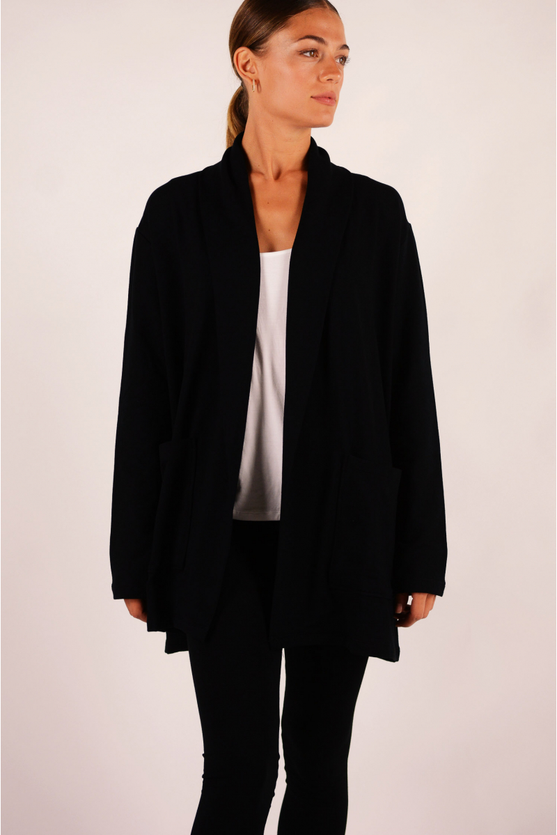 Long sleeve vest Majestic Filatures black