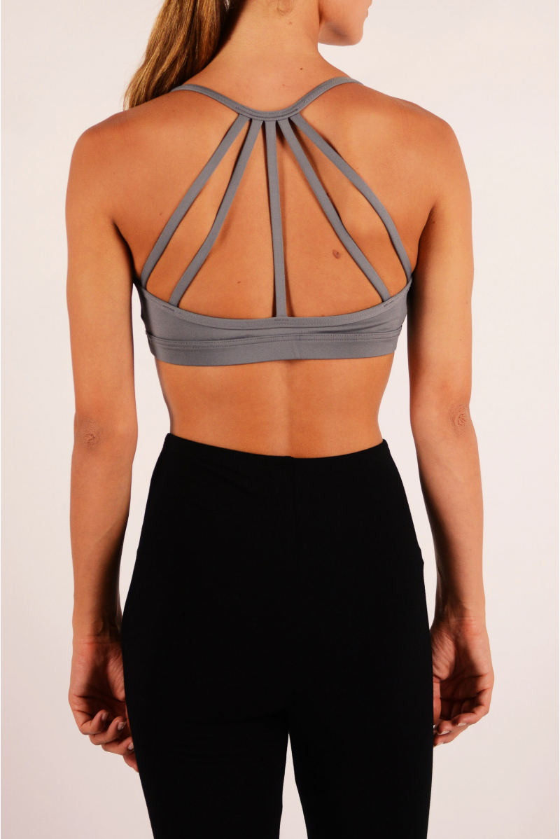 Strappy bra top grey