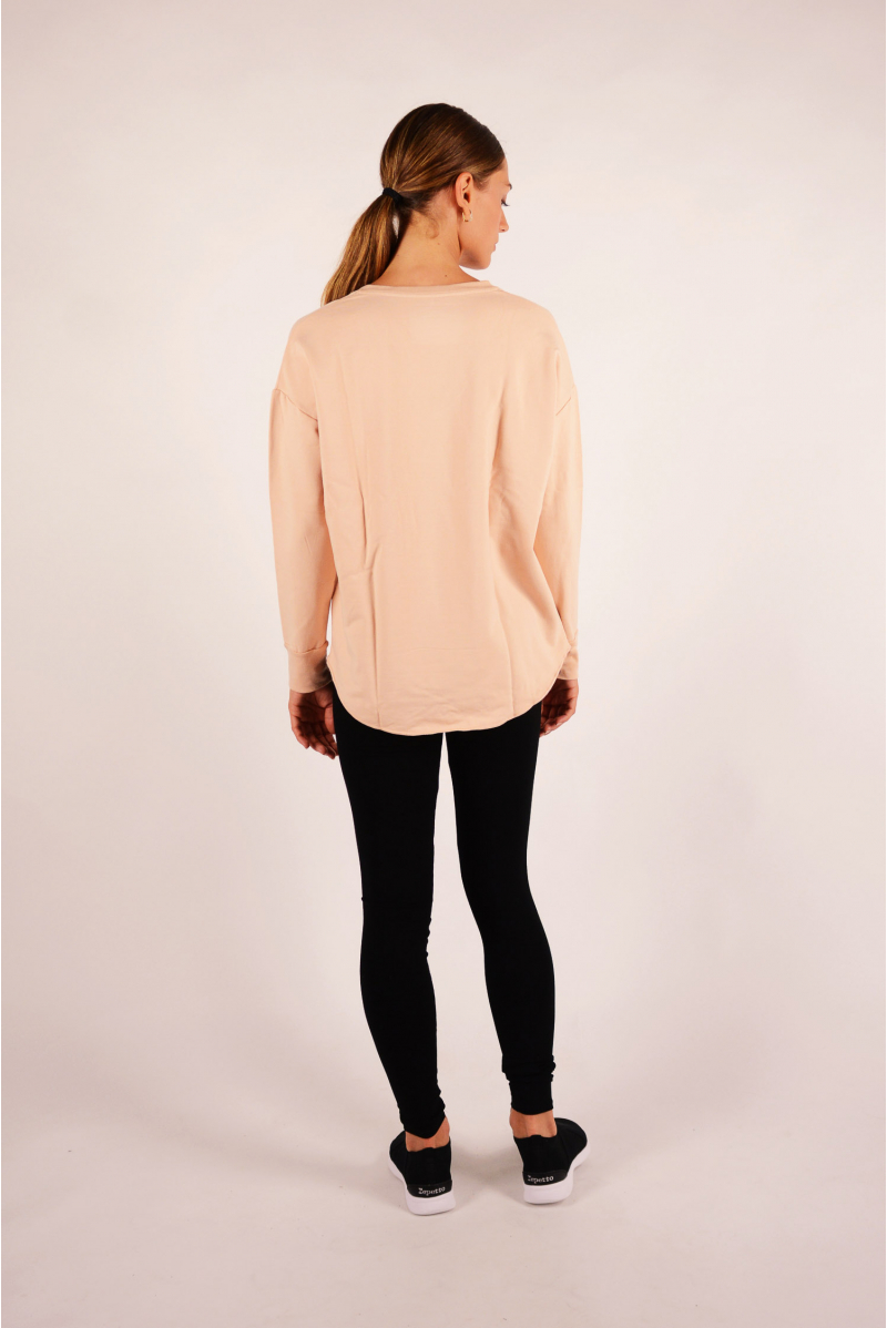 V-neck T-shirt Majestic Filiatures nude
