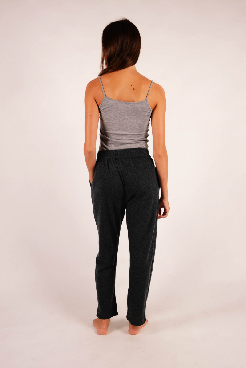 Silk and cashmere pants Majestic Filatures Anthracite ch/Grey ch
