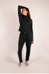 Long sleeve turtleneck Majestic Filatures Anthracite ch/Grey ch