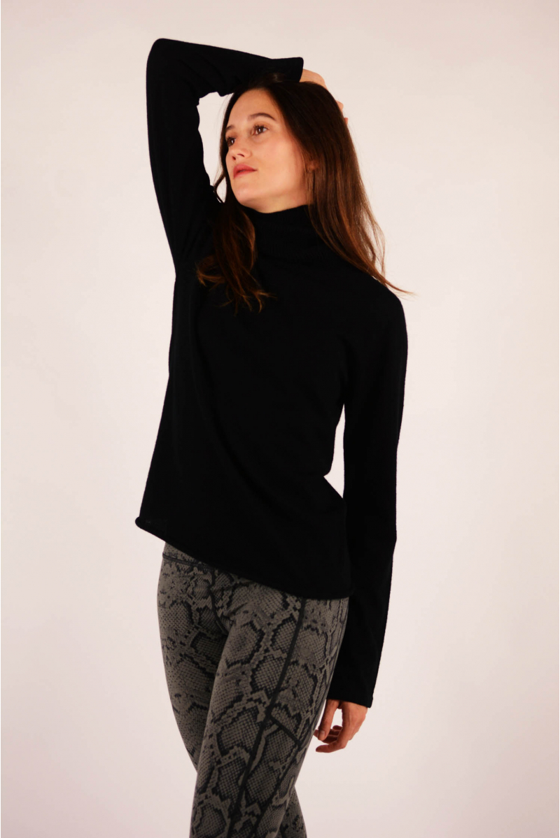 Cashmere turtleneck Majestic Filatures Black 