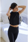 Haruka Ballet Rosa Short Top in black bamboo