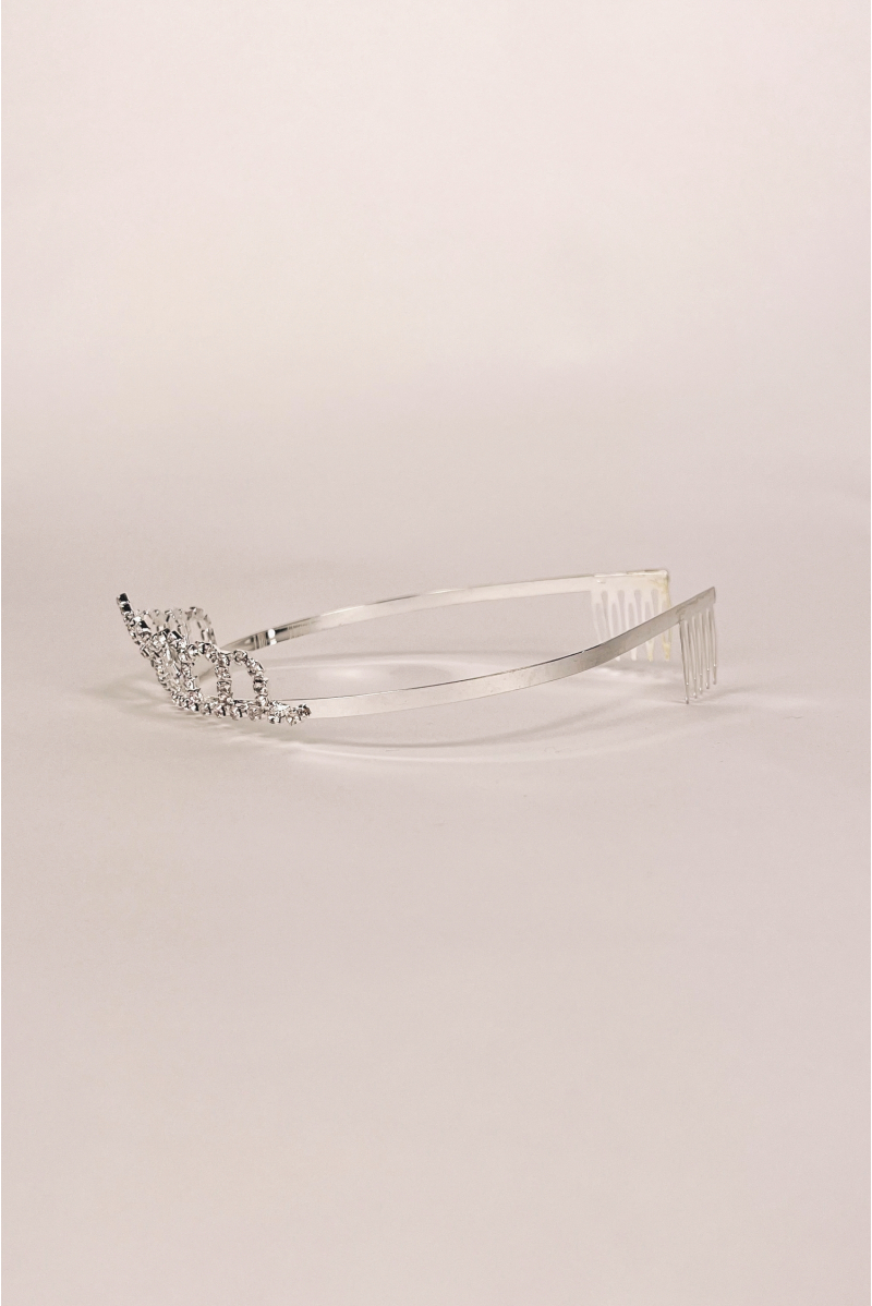 MDA tiara silver-plated heart