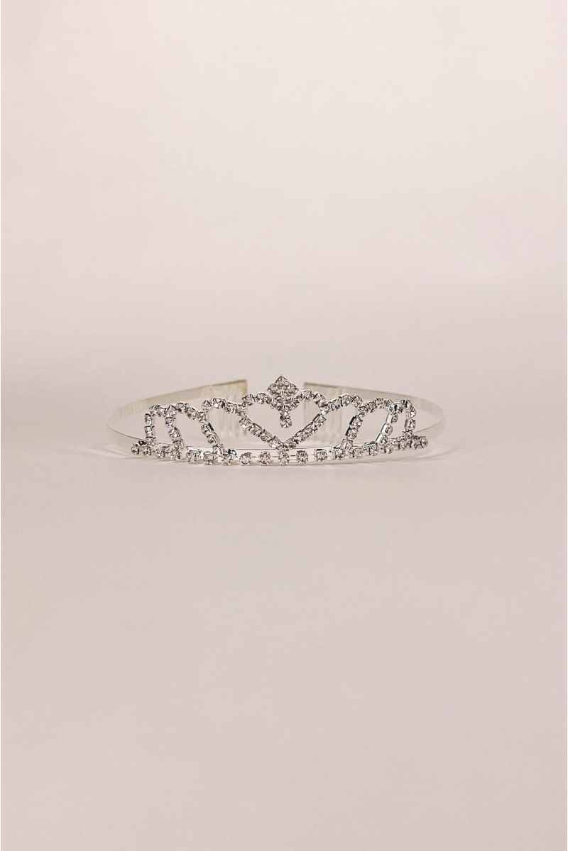 MDA tiara silver-plated heart