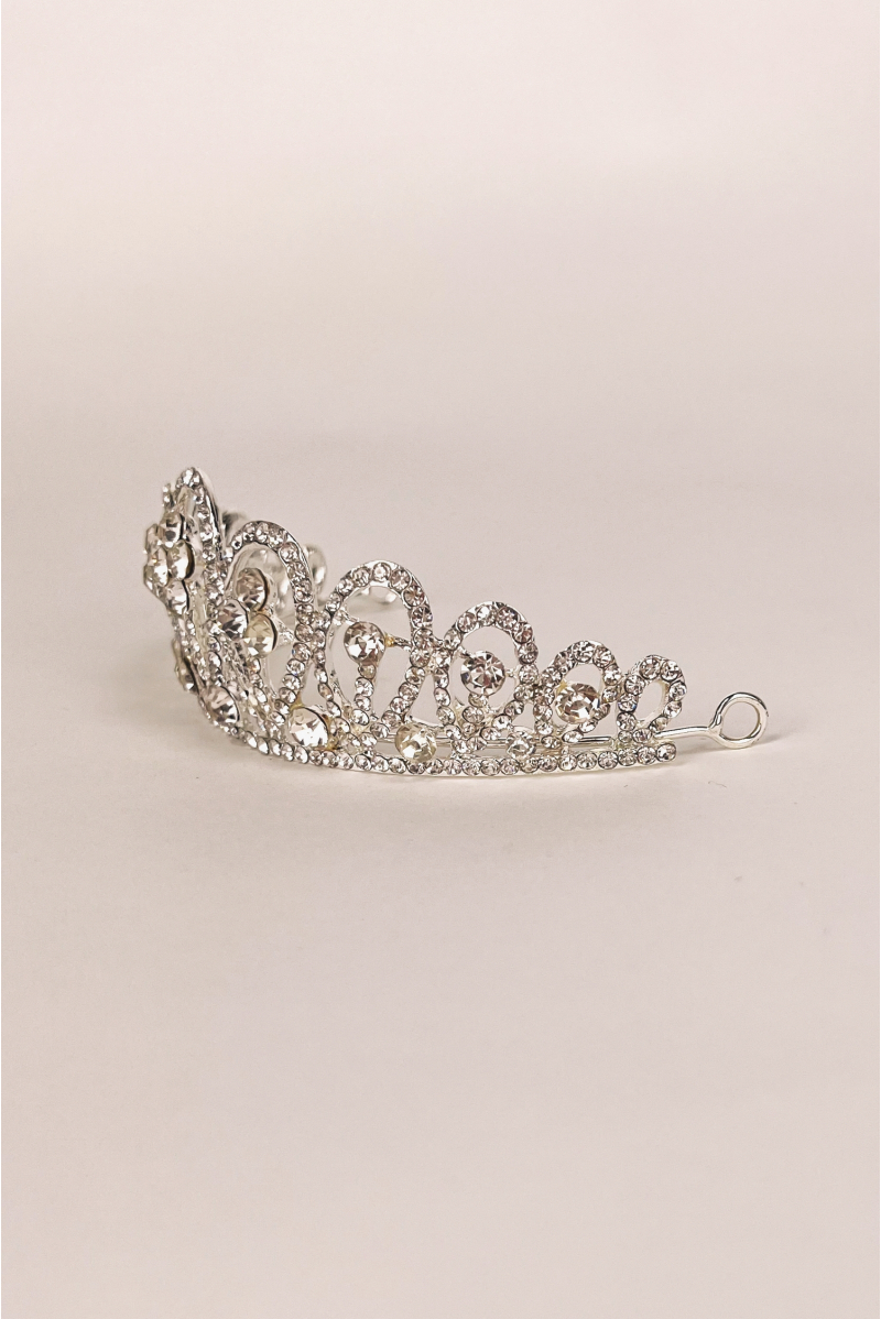 MDA tiara silver flowers