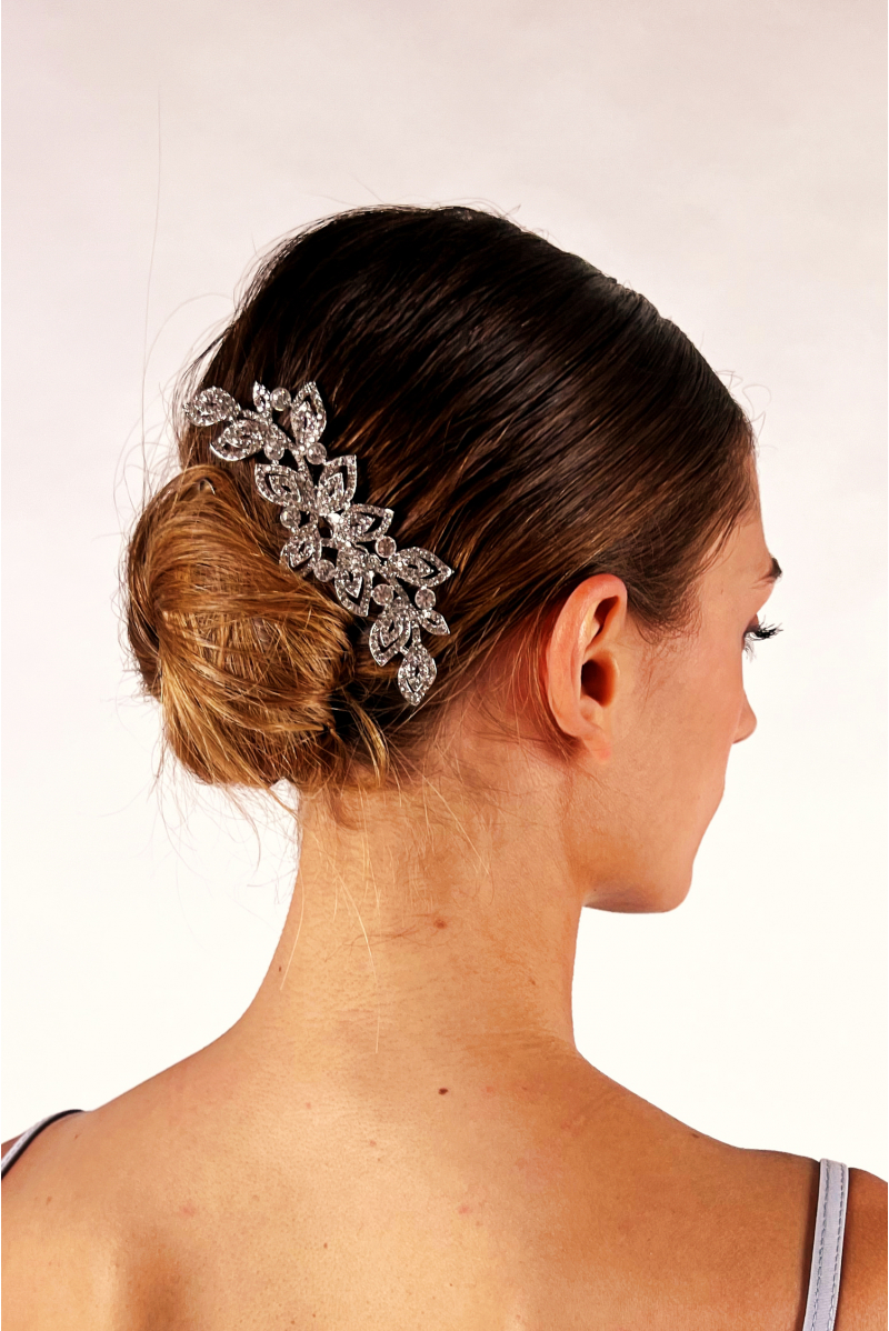 Peigne décoratif cheveux strass blanc