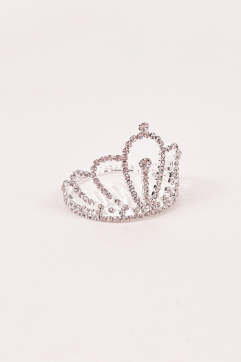 Small white rhinestone crown tiara