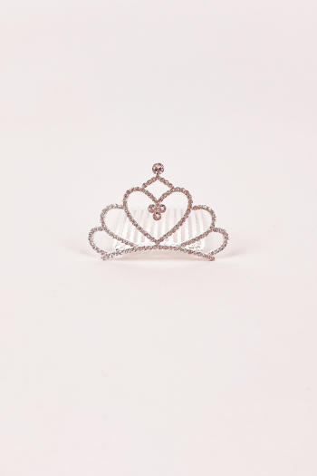 Petite tiare coeur strass blanc