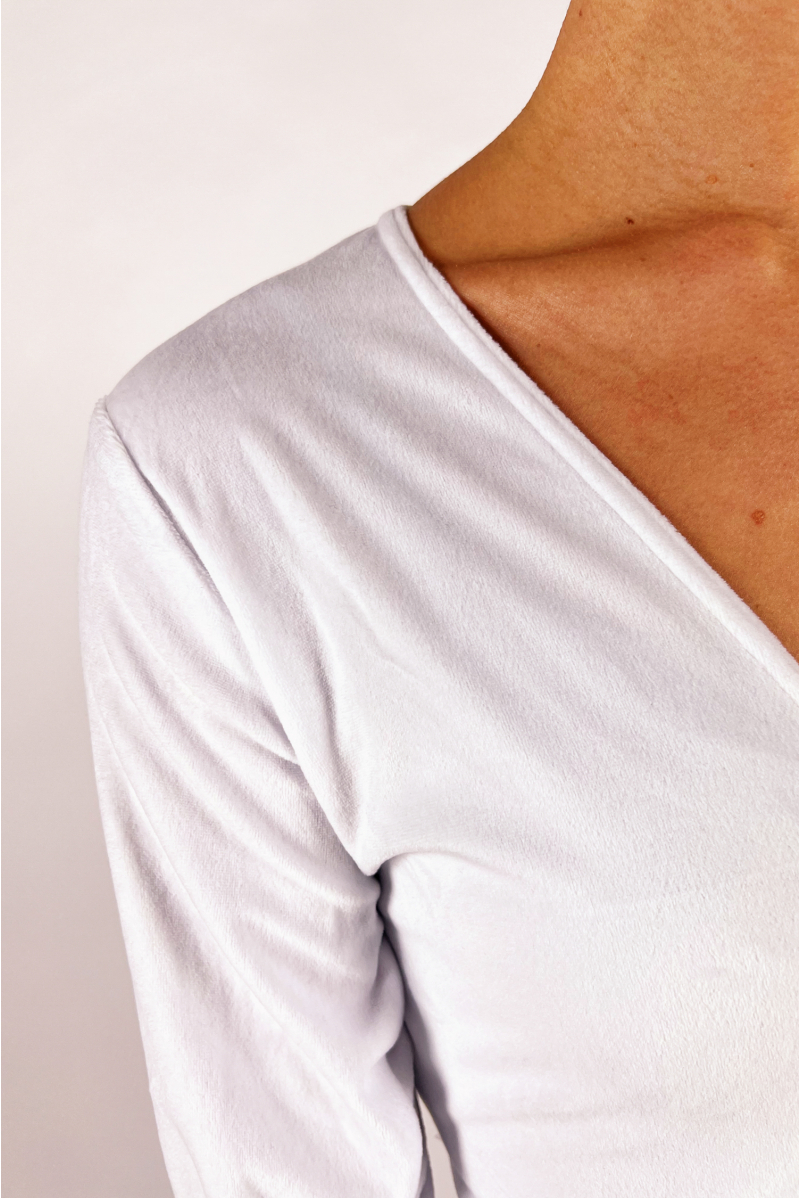 Cache-coeur Dansez-vous Fluffy blanc adulte