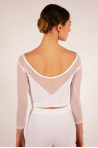 Top tulle stretch manches longues Sheddo 515W