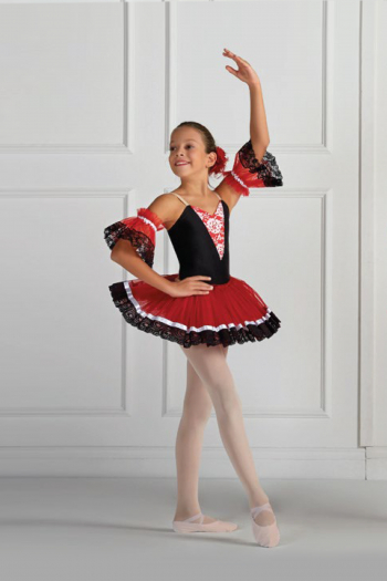 Tutu tombant noir et rouge Harmony enfant F70