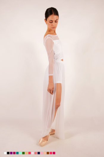 Jupe longue short intégré tulle stretch Sheddo 2410W