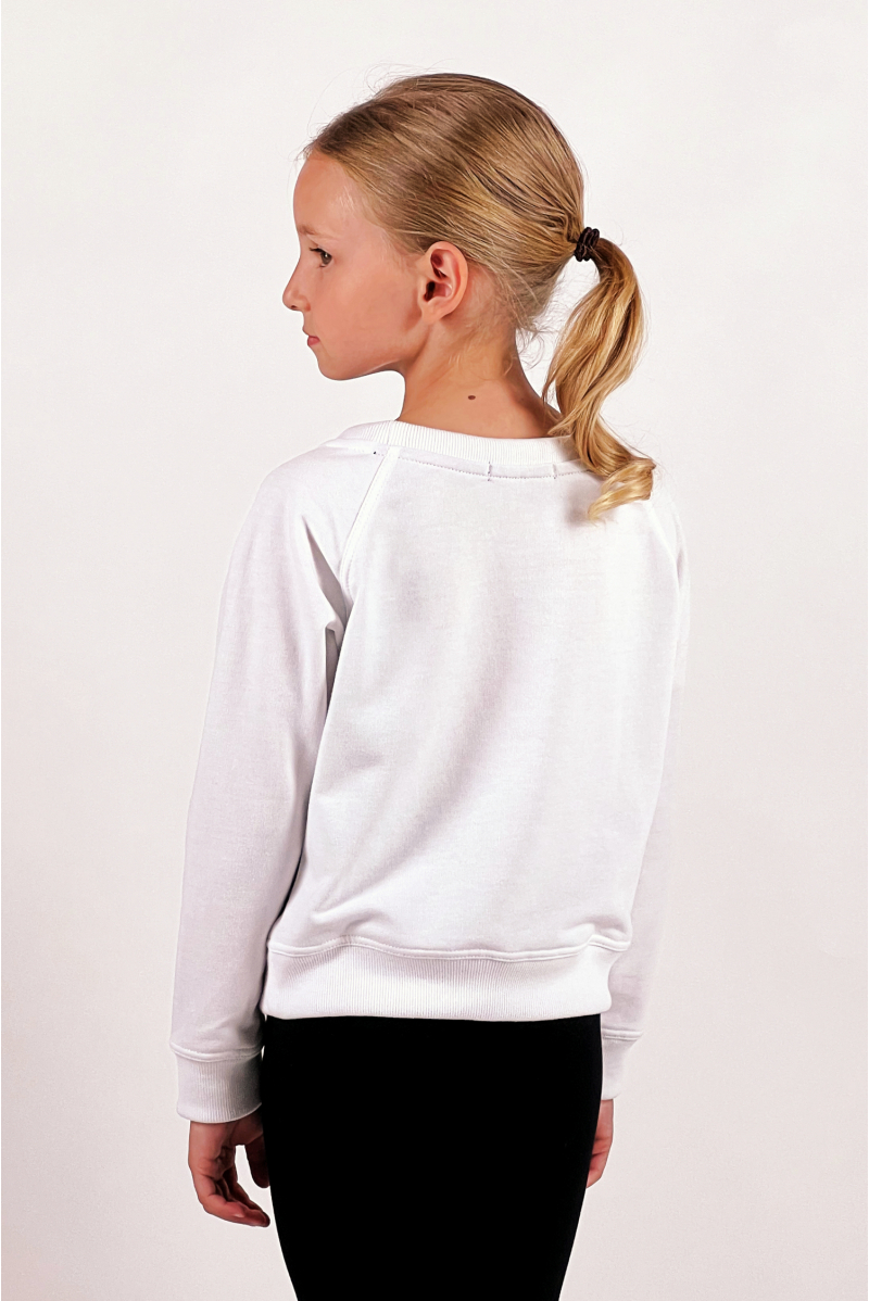 Sweat Temps Danse enfant Talia blanc- Mademoiselle Danse