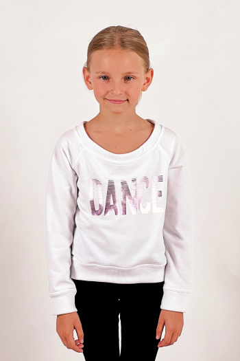 Sweat Temps Danse enfant Talia blanc- Mademoiselle Danse