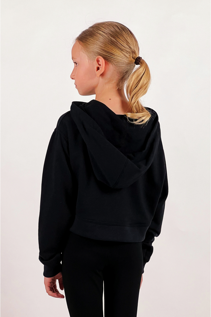 Sweat capuche enfant Temps Danse Taiga noir