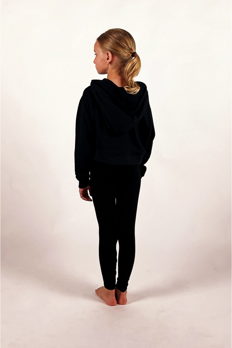 Sweat capuche enfant Temps Danse Taiga noir