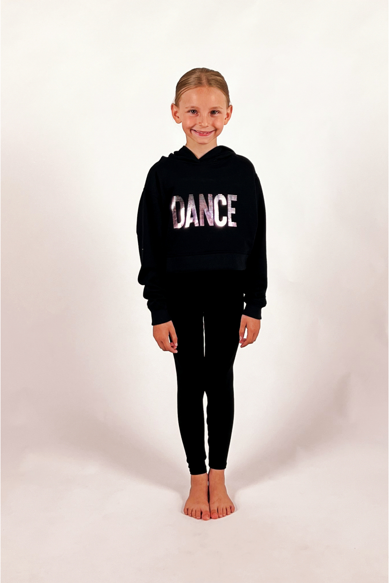 Sweat capuche enfant Temps Danse Taiga noir