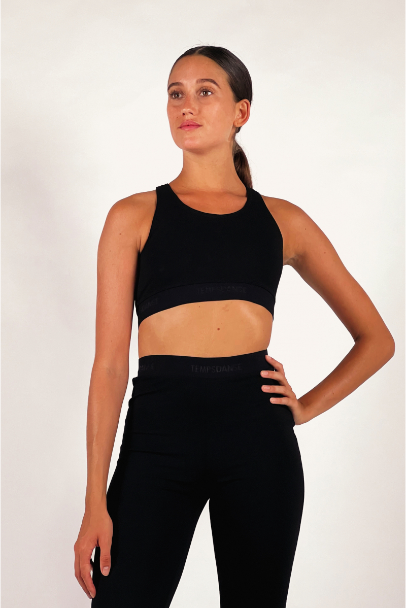 Brassière dos croisé Temps Danse Gamma noire