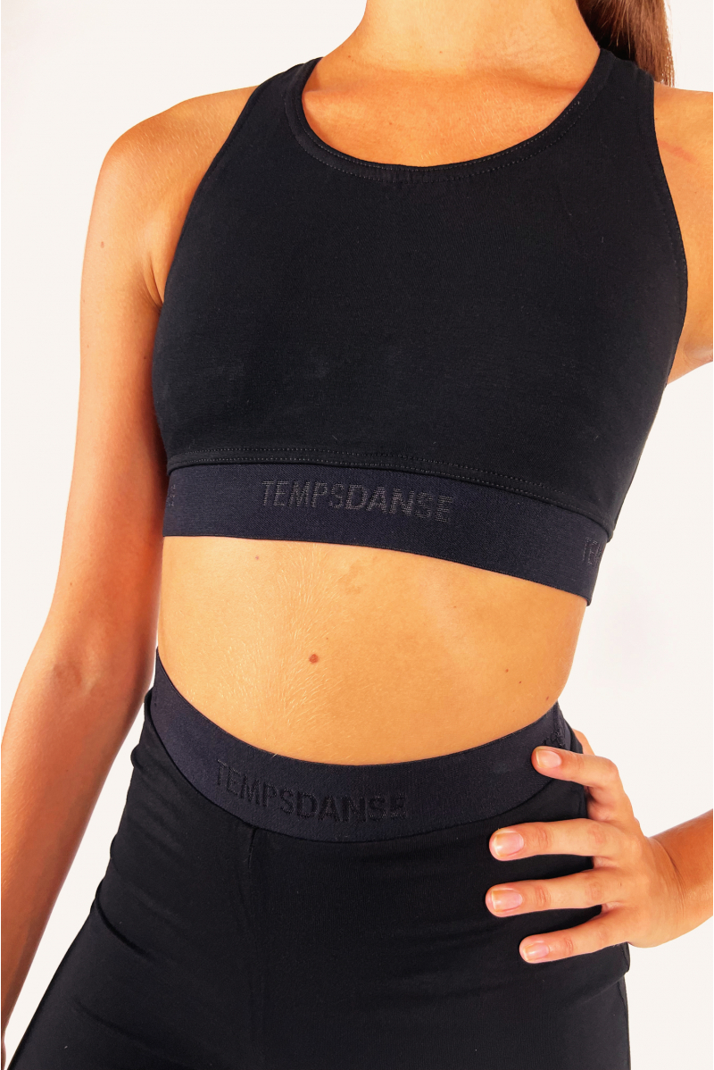 Brassière dos croisé Temps Danse Gamma noire