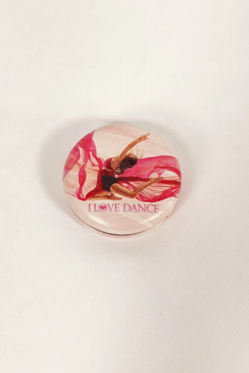 Miroir de poche danseuse rose