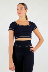 Crop top Repetto côtelé S0552 noir