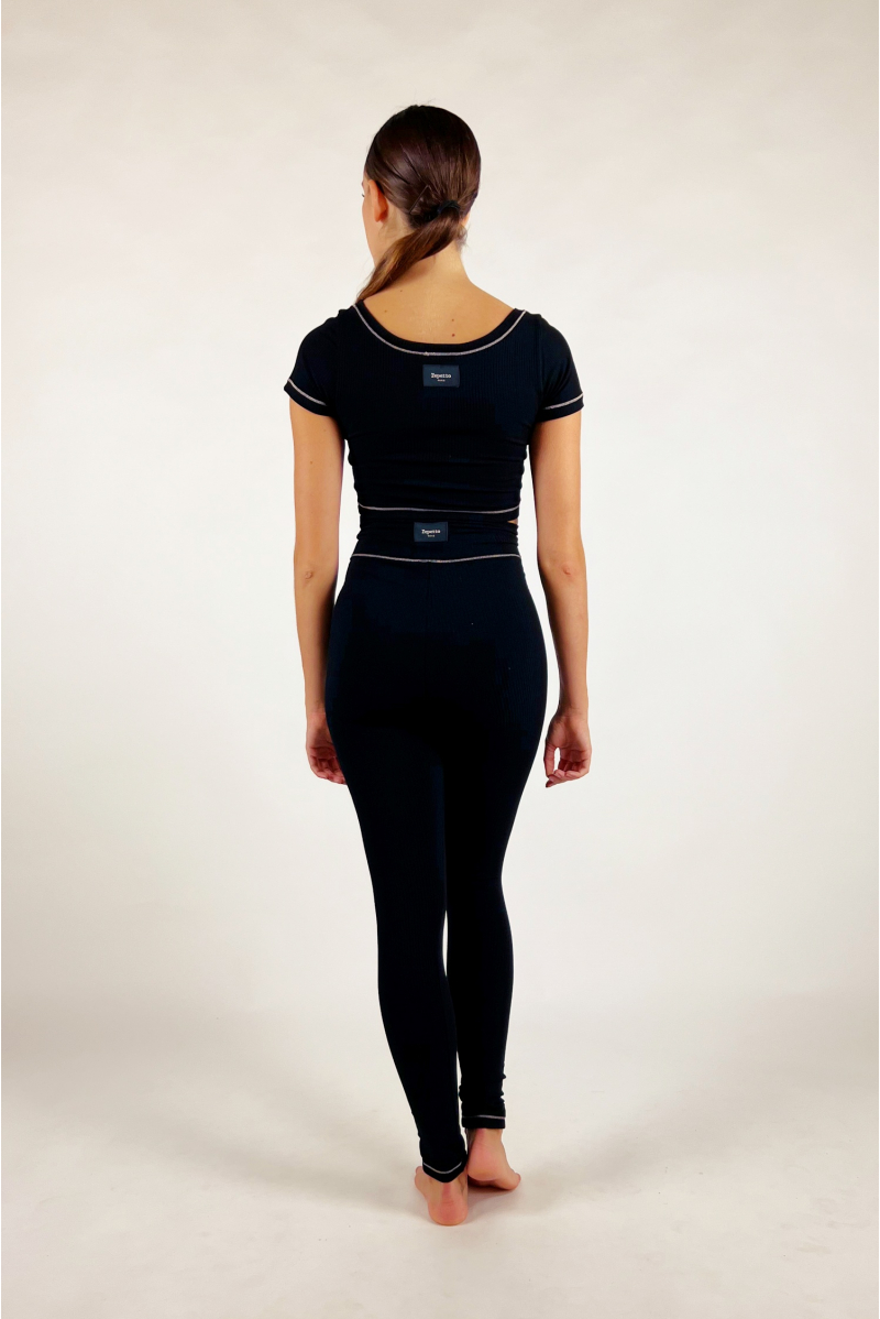 Crop top Repetto côtelé S0552 noir