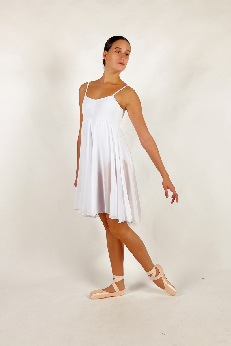 MDA white women dress leotard close front