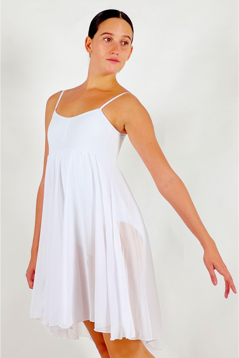 MDA white women dress leotard close front