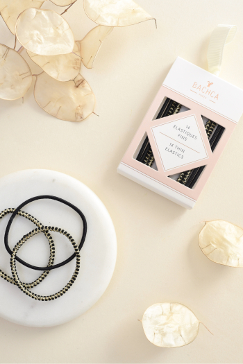 Thin elastics black and lurex Bachca