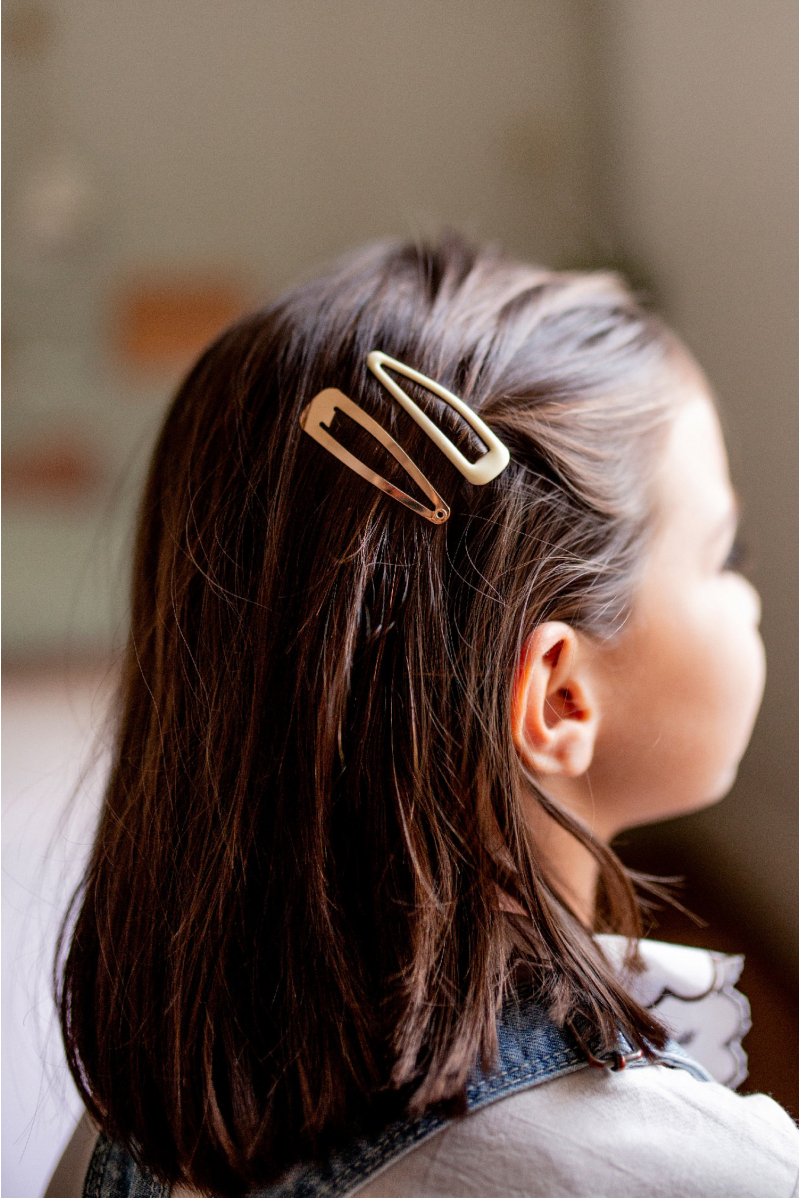 Gold and ivory Bachca clic clac barrettes