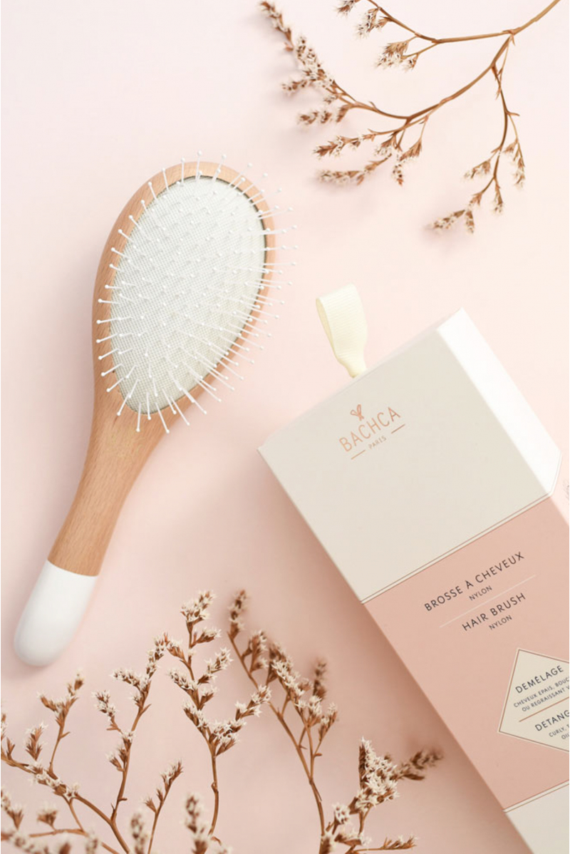 Small wood detangling brush - Nylon Bachca