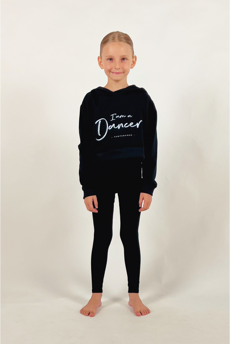 Sweat capuche enfant Temps Danse Taiga noir I am