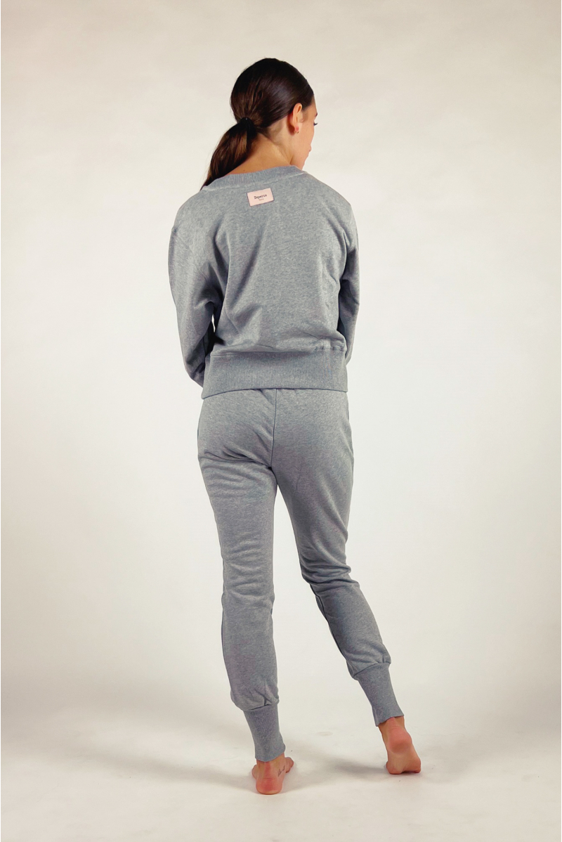 Jogging Repetto coton gris chiné S0563