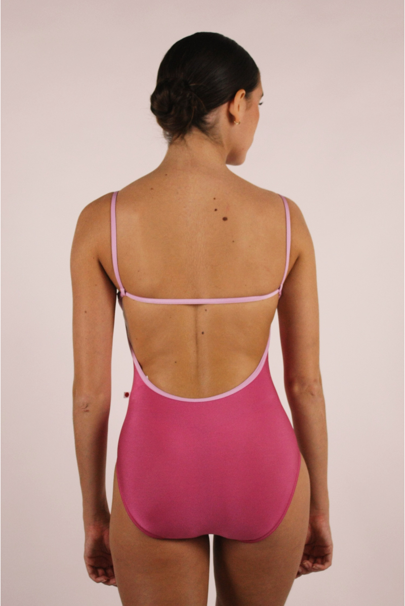 Justaucorps Tamara fines bretelles Yumiko rose