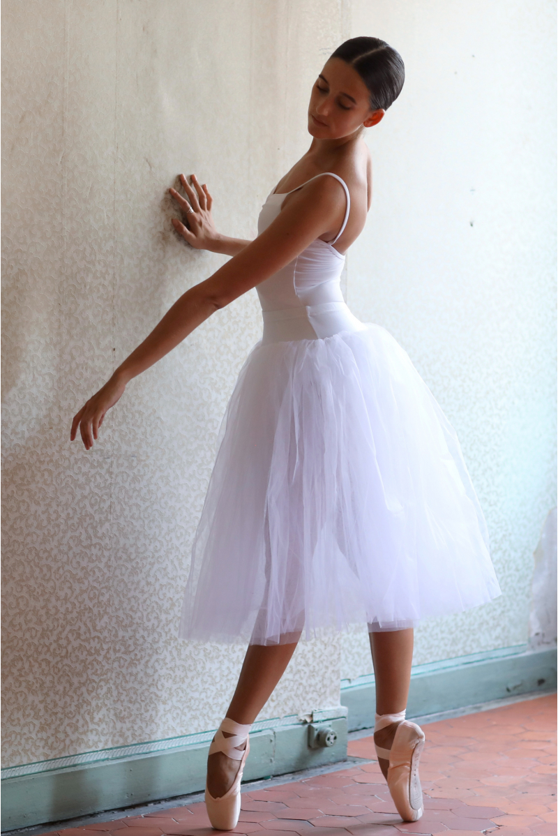 Tutu de Ballet Classique en Dentelle, Blanc, Noir, Rose, Ballerine