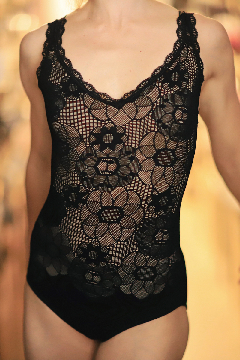 Repetto D0733 Black Lace Leotard