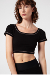 Crop top Repetto côtelé S0552 noir