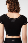 Crop top Repetto côtelé S0552 noir