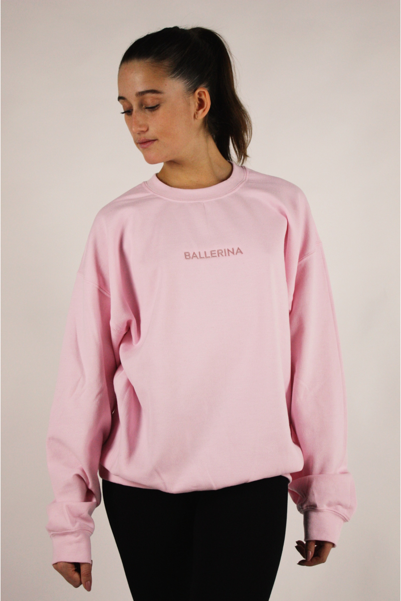Sweat brodé Ballerine rose Covet Dance