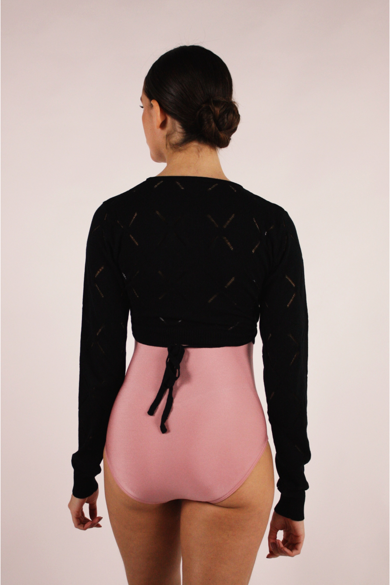 Cache-cœur court Bloch en tricot Amara black femme