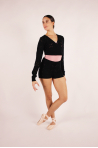 Cache-cœur court Bloch en tricot Amara black femme